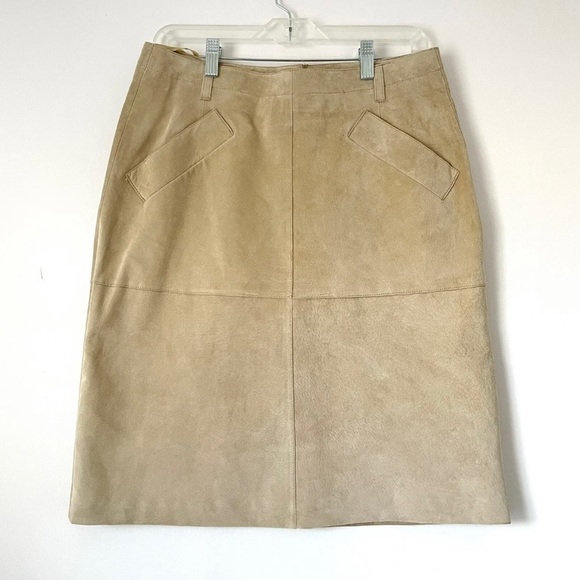 Isaac Mizrahi for Target Suede Pencil Skirt Maple Syrup Tan Leather Women’s 8 - Picture 7 of 7